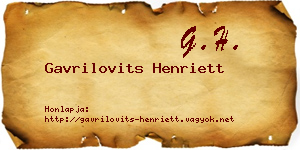 Gavrilovits Henriett névjegykártya